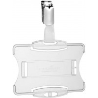 Durable 811819 Boite de 25 Porte-cartes de securite ouvert avec Clip 54 x 85 mm Transparent