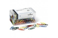 Durable 124100 Boite de 500 Trombones recouverts de plastique colore 26 mm Assortis