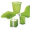 Durable 1701710017 Trend Corbeille a Papier Bureau Poignees Integrees Plastique Vert Translucide 16 Litres Hauteur 3