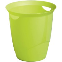 Durable 1701710020 Trend Corbeille a Papier Bureau Poignees Integrees Plastique Vert Opaque 16 Litres Hauteur 33cm