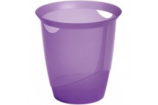 Durable 1701710992 Trend Corbeille a Papier Bureau Poignees Integrees Plastique Violet Translucide 16 Litres Hauteur