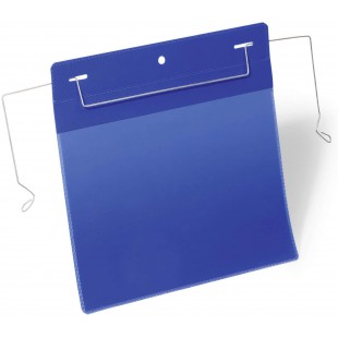 Durable 175207 Lot de 50 pochettes logistiques avec fil de suspension A5 paysage 210x148 mm bleu