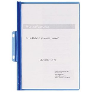 Lot de 25 : Durable 225006 Durabind Chemise a Reliure Agrafee Couverture Transparente A4 Bleu Clair