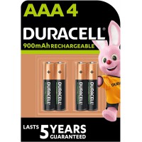 Lot de 25 : Duracell Piles Rechargeables AAA 900 mAh, lot de 4 piles