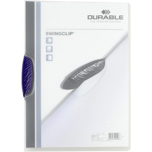 Durable 226007 Swingclip Chemise de Classement pour 1-30 Feuilles A4 - Clip Bleu fonce - a l'unite