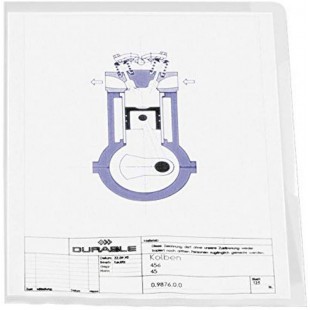 Durable 233419 Pochette Coin pour Document Format A4 - Polypro graine - epaisseur 0,12mm - Transparent - Sachet de 10