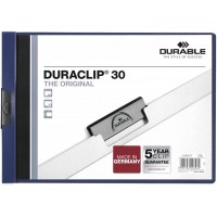 Durable Duraclip 30 Chemise a clip A4 horizontal Bleu fonce