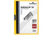 DURACLIP 30 A4 Clip Folder | Holds Up-to 30 Sheets of A4 Paper | Robust Metal Sprung Clip | Yellow Coloured Files