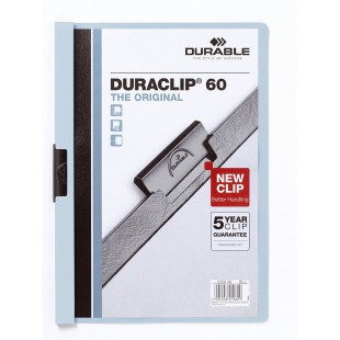 Durable - Duraclip - Chemise de Presentation a Clip - Capacite 1 a 60 feuilles A4 - Bleu clair