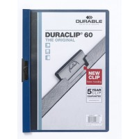 Lot de 5 : Durable 223807 DURACLIP® Chemises de presentations Bleu fonce