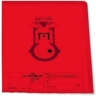 Durable 233703 Boite de 100 Pochettes coin A4 PP 012 mm Rouge