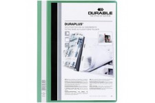 DURABLE - Chemise a lamelles DURAPLUS, format A4, vert, extra large, couverture avant transparente avec une poche t