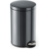 Durable 341158 Poubelle a  Pedale Silencieuse 12 litres 250 mm en Metal Peint Coloris Anthracite