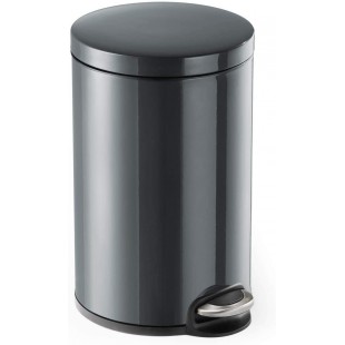 Durable 341158 Poubelle a  Pedale Silencieuse 12 litres 250 mm en Metal Peint Coloris Anthracite