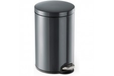 Durable 341158 Poubelle a  Pedale Silencieuse 12 litres 250 mm en Metal Peint Coloris Anthracite