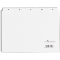 Durable 365002 Jeu de 25 Intercalaires Format A5 Paysage avec Divisions 5/5 - Onglets Imprimes A-Z - Polypro Coloris Blanc