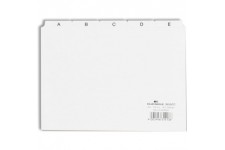 Durable 365002 Jeu de 25 Intercalaires Format A5 Paysage avec Divisions 5/5 - Onglets Imprimes A-Z - Polypro Coloris Blanc