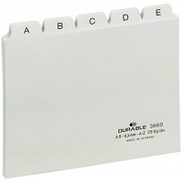 Durable 366002 Jeu de 25 Intercalaires avec onglets imprimes A Z format A6 Blanc