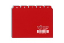 Durable 366003 Jeu de 25 Intercalaires Format A6 Paysage avec Divisions 5/5 - Onglets Imprimes A-Z - Polypro Coloris Rouge