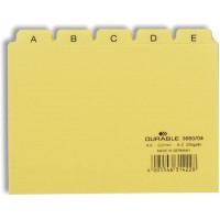 Durable 366004 Jeu de 25 Intercalaires avec onglets imprimes A Z format A6 Jaune