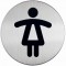 Durable 490423 Picto etiquette de porte ronde (WC femmes, 83 mm) argent metallique