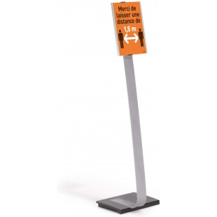 Durable 481223 Support de presentation Info Sign Stand A4, pour format portrait et paysage, Argent