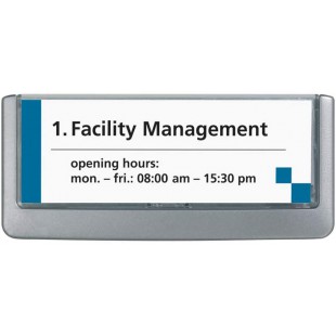 Durable 486037 Click Sign Plaque de Porte et de Signalisation avec Cadre Profile Plastique Coloris Gris Graphite Form