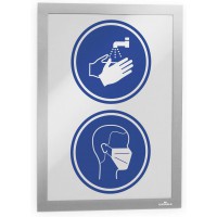 Durable 487223 Cadre Affichage Duraframe Pochette Adhesive A4 Plastique Gris