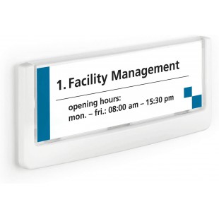 Durable 486002 Click Sign Plaque de Porte et de Signalisation avec Cadre Profile Plastique Coloris Blanc Format Titre 149 x 52,5