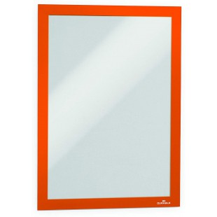 Durable 487209 Duraframe Pochette Cadre d'Affichage Dos Adhesif pour Document A4 Orange Sachet de 2