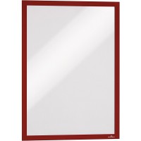 Durable Duraframe Support mural/Cadre d'affichage adhesif A4 Rouge Lot de 2