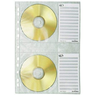 Durable 522219 Sachet de 5 Pochettes de classement pour 4 CD/DVD