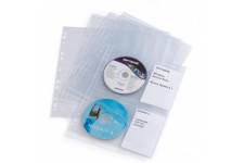 Durable 523819 CD/DVD Cover Pochette Eco avec Perforations Universelles pour Classer 4 CD/DVD Sachet de 10 pochettes