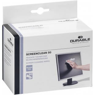 Durable Screenclean Boite de 50 Lingettes individuelles pour multi-surfaces