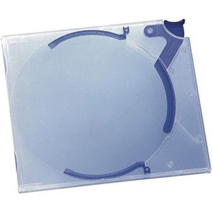 Durable 528806 Boite rigide pour CD QUICKFLIP Standard, pour 1 CD, PP, 142x126x29 mm, transp./bleu, 10 pieces