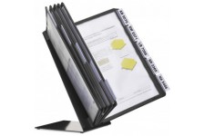 Durable 557001 Systeme de tableau d'affichage de table (Vario Table 10, avec 10 tableaux d'affichage A4) noir