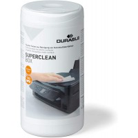 Durable 570802 Superclean Box Lingette Pre-impregnee Multi-Surfaces Boite Distributrice Rechargeable de 100