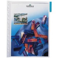 Lot de 5 : Durable 560706 Function Panel Plaque Pochette PVC pour Document A4 avec Onglet Coloris Bleu 
