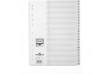 Durable 616402 Intercalaires de numero (A4 avec onglets imprimes,Index A-Z 24, Perforation universelle,Polypropylenes) 10 Unite(
