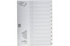 Durable 6112 Numeric tab index Polypropylene (PP) Blanc - Intercalaires de classement (Numeric tab index, Polypropyl