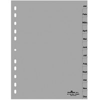 DURABLE Hunke & Jochheim Lot de 12 intercalaires en polypropylene Gris Format A4 215/230 x 297 mm
