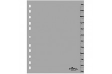 DURABLE Hunke & Jochheim Lot de 12 intercalaires en polypropylene Gris Format A4 215/230 x 297 mm