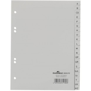 Durable 655010-Pack de 20 lames indices pour dossiers suspendus format A4 A-Z A5 Argent