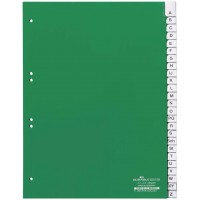 Durable 620005 Index en plastique A - Z, A4 portrait, couverture complete, 20 partitions, vert