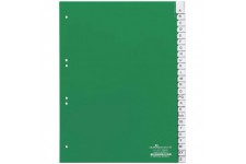 Durable 620005 Index en plastique A - Z, A4 portrait, couverture complete, 20 partitions, vert