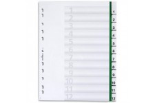 Durable 621005 Intercalaires Format A4 12 Touches Numeriques - Onglets Soudes et Insertions 1-12 - Page de Garde - Perforations 