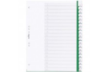 Durable 622305 Index en plastique avec onglets vierges, 20 pieces, A4 portrait, vert