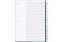Durable 622405 Index en plastique avec onglets vierges, 25 pieces, A4 portrait, vert