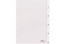 Durable 682019 Index A4 avec onglets soudes, 5pcs, 1 piece, transparent