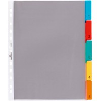 Durable 663019 Registre d'enveloppes A4 5 pieces, 1 piece, transparent avec onglets de couleur